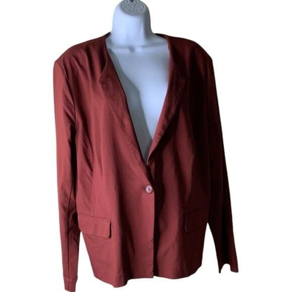 Briggs Blazer Jacket Womens 18 Notched Lapel Single Button Long Sleeve Stretch - Picture 3 of 8